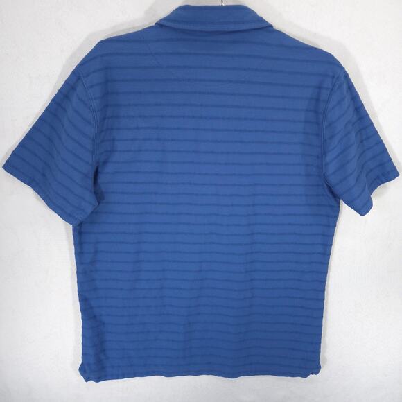 Rodd & Gunn Polo Mens XL Blue Textured Stripe Cotton Logo Short Sleeve Shirt - Picture 4 of 9